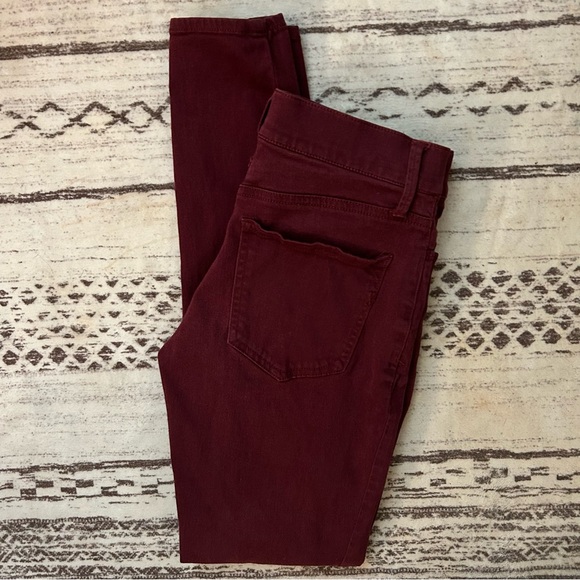 Express Jean midrise leggings, size 0, burgundy - Picture 3 of 6